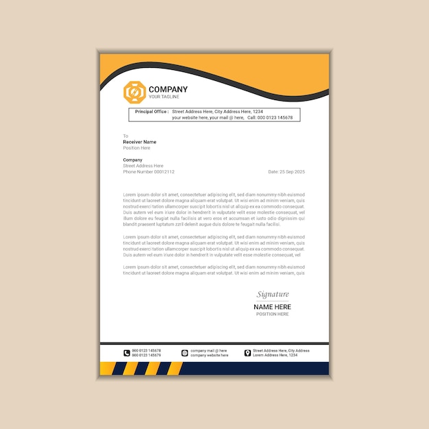 Streamlined A4 Letterhead Vector Template