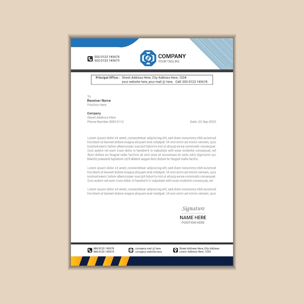 Streamlined A4 Letterhead Vector Template