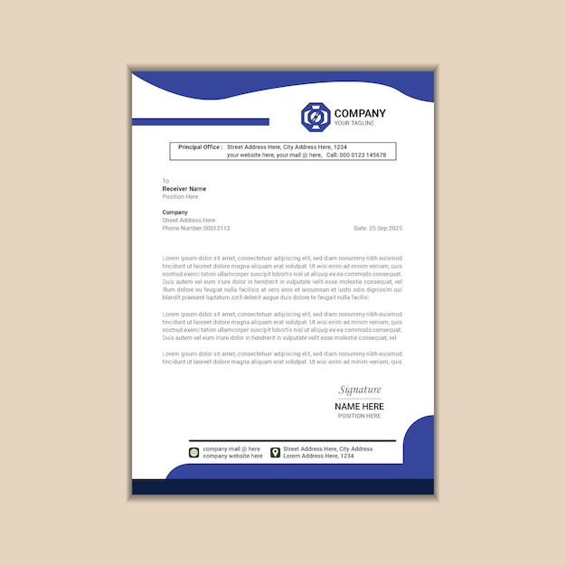 Streamlined Business Letterhead for a Contemporary Look