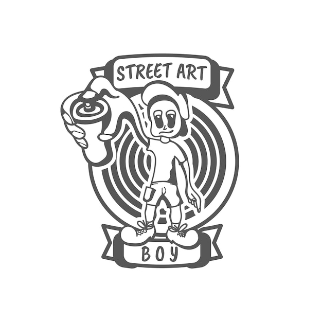 Street art boy design