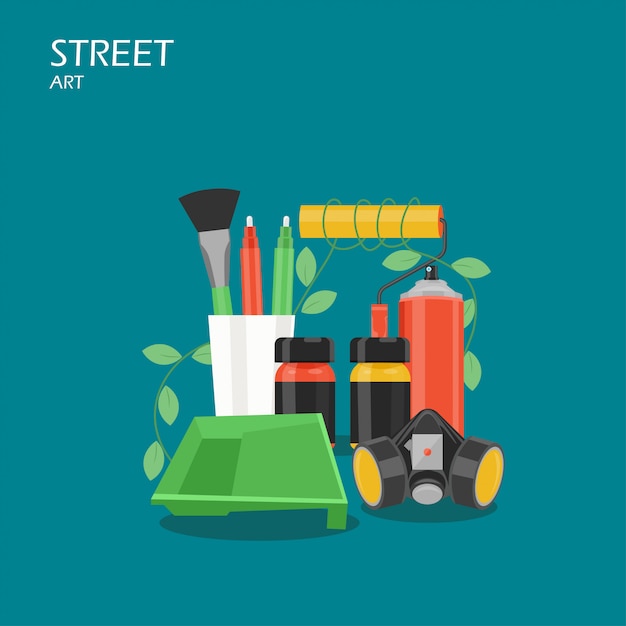 Street art flat style illustration