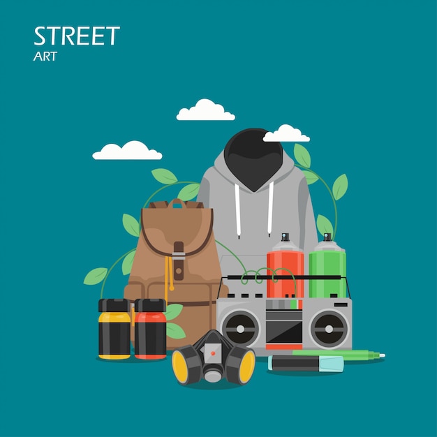 Street art flat style illustration