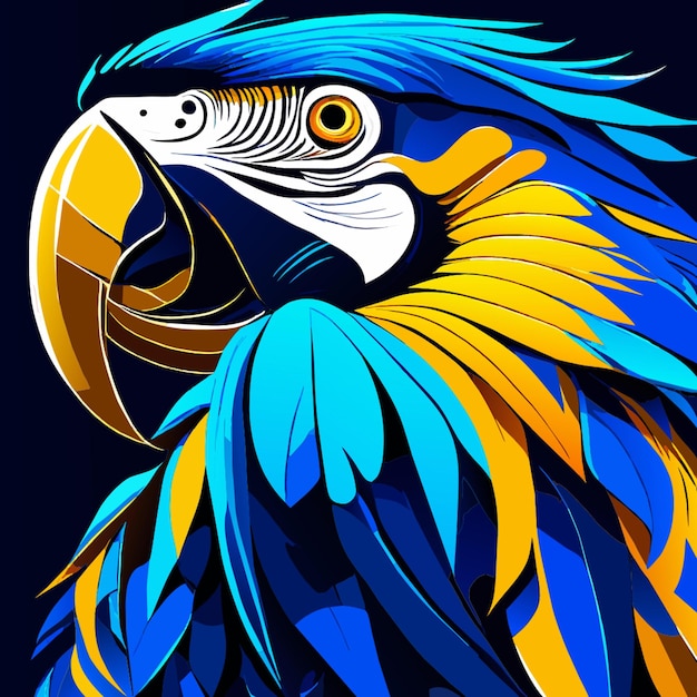 Vector street artgraffiti blue and gold macaw this species features a dazzling combination of bright blue