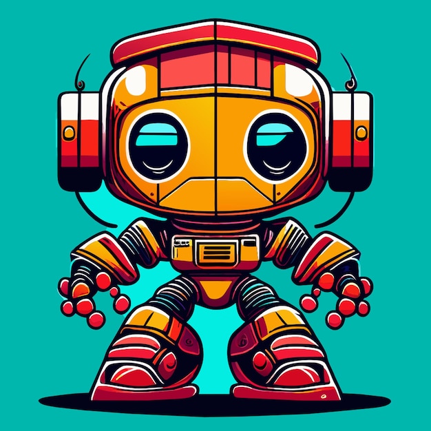 street artgraffiti little funny robot design a retroinspired robot with a boxy body in isolated