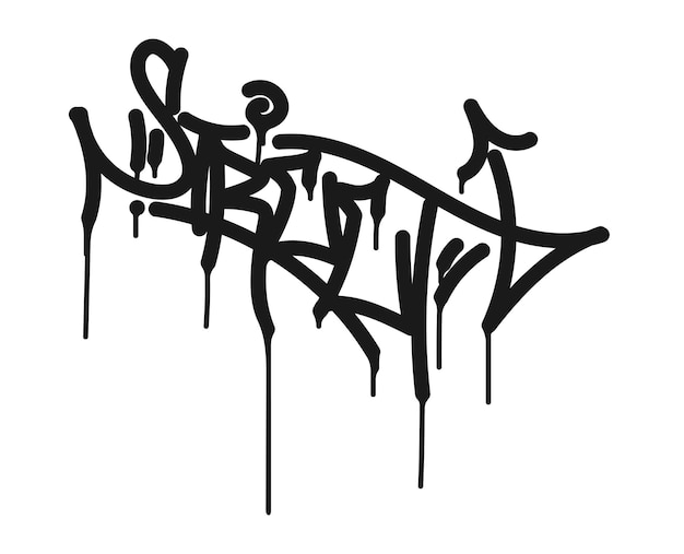 street Black graffiti tag lettering ink drips marker ink paint