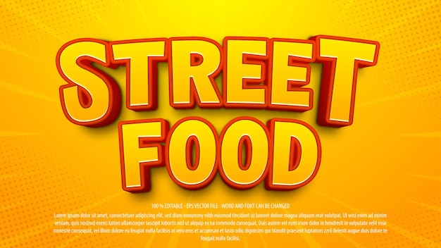 Street food 3d style editable text effect