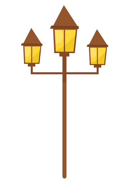 A street lamp with the light on