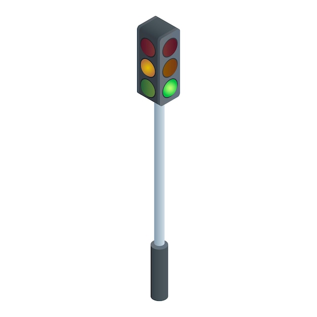 Street traffic lights icon Isometric of street traffic lights vector icon for web design isolated on white background