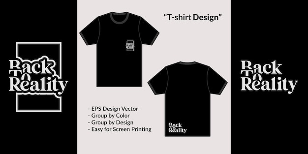 Streetwear style typography back to reality design for premium jacket vector tshirt merchandise