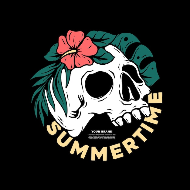 Streetwear summer skull drawing Graphic Design templates