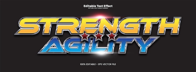 Strength Agility editable text effect in modern trend style