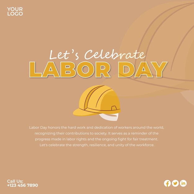 Strength in Unity Labor Day 2024 Labor Day Post Design Vector EPS