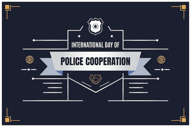 Vector strengthening global security international day of police cooperation