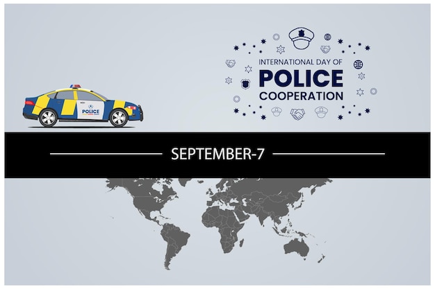 Vector strengthening global security international day of police cooperation