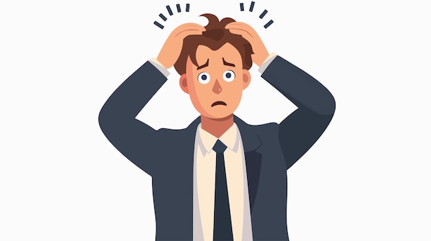 Stressed Businessman Holding Head in Frustration