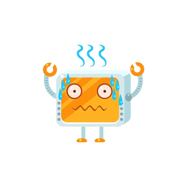 Stressed Little Robot Character