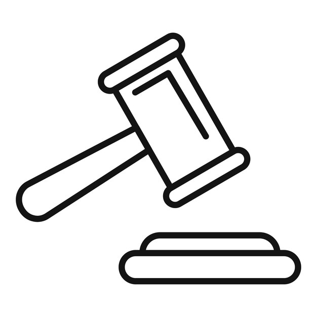 Vector striking gavel icon showing justice