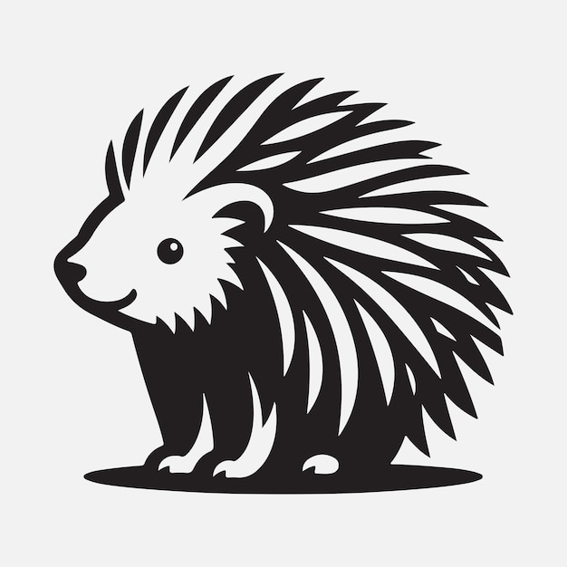 Striking Porcupine Silhouette The Pinnacle of Natures Spiky Elegance