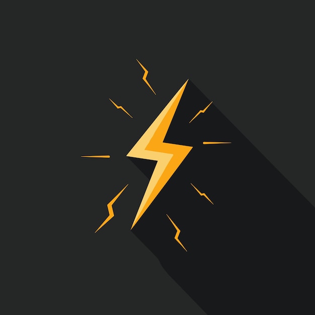 A striking yellow lightning bolt icon on a dark background symbolizing energy and power