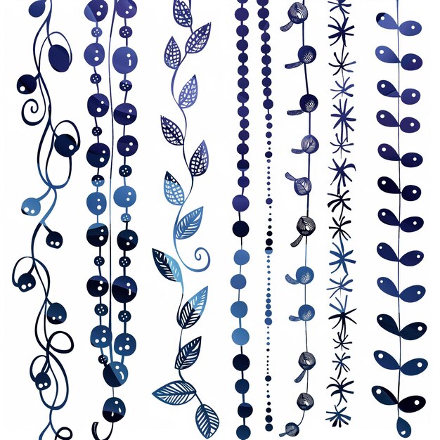 Vector string of pearls flat vector set illustration high quality