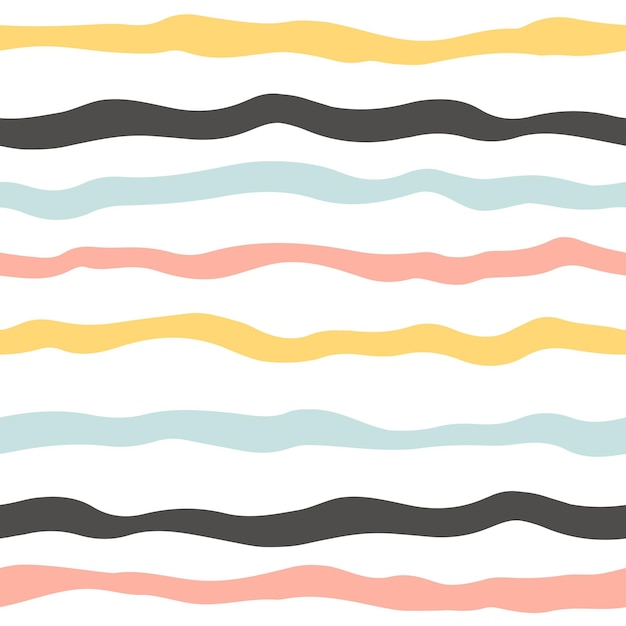 Stripe seamless pattern Retro background with handdrawn lines Minimalistic