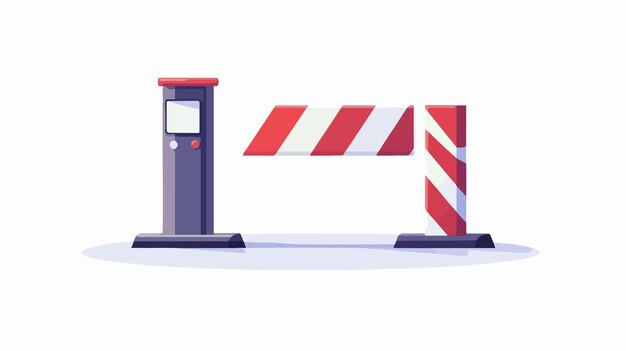 Vector striped barrier concept for paid parking entry