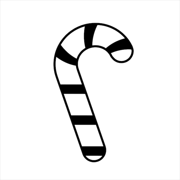 Striped candy cane Sweetness as a gift Linear doodle style