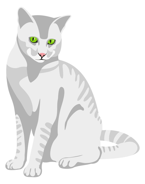 Striped cat icon Cute sitting pet animal