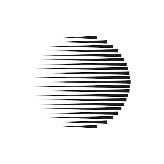 Striped circle icon Horizontal black lines Minimalist design Vector illustration