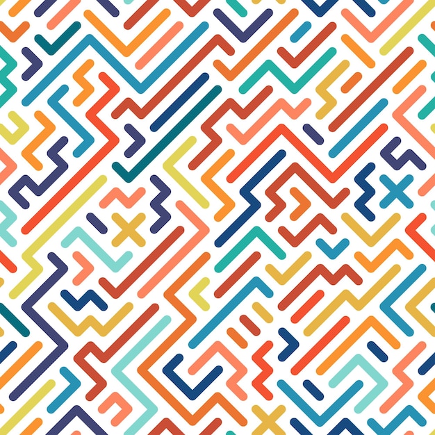 Striped colorful seamless geometric pattern Vector background