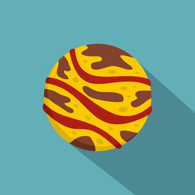 Striped planet icon Flat illustration of striped planet vector icon for web