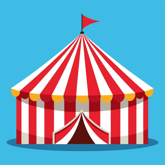 Striped red circus tent stock vector illustration