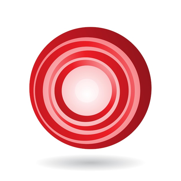 Striped Red Icon for Letter O Vector Illustration