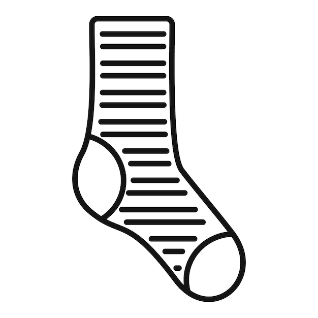 Striped sock icon outline vector Fashion sock Cotton item