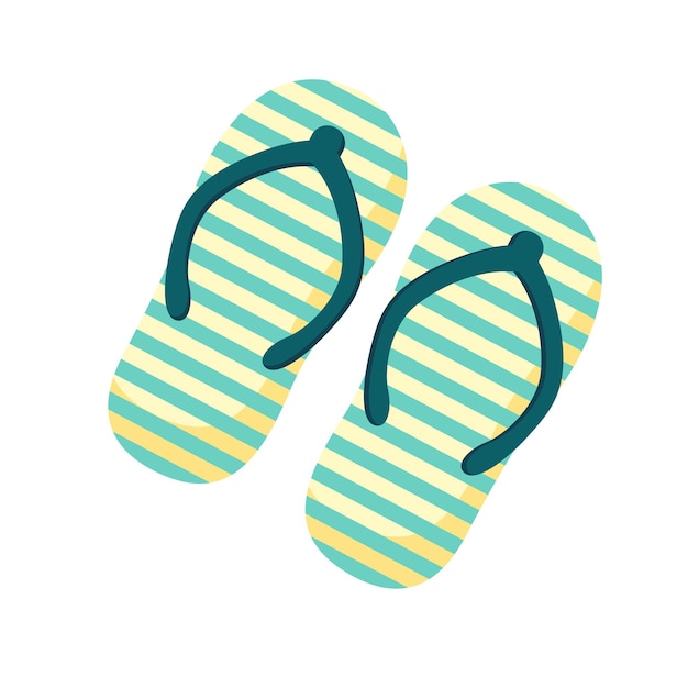 Stripped cartoon flip flops Beach slippers for summertime Rubber open footwear