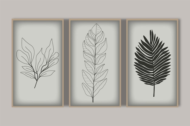 stroke art of a tropical leaves creative concept idea for interior design