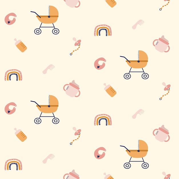 Stroller with milk bottle pattern