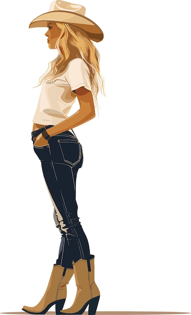 Vector strong american blonde woman