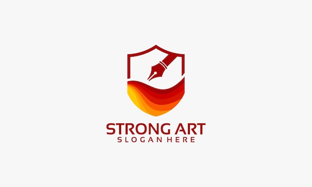 Strong Art logo template Art Shield logo designs vector