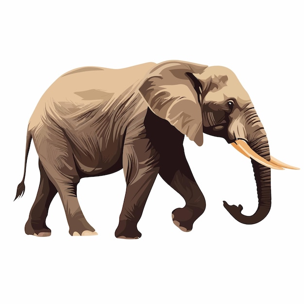 strong Asian elephant vector on a plain white background