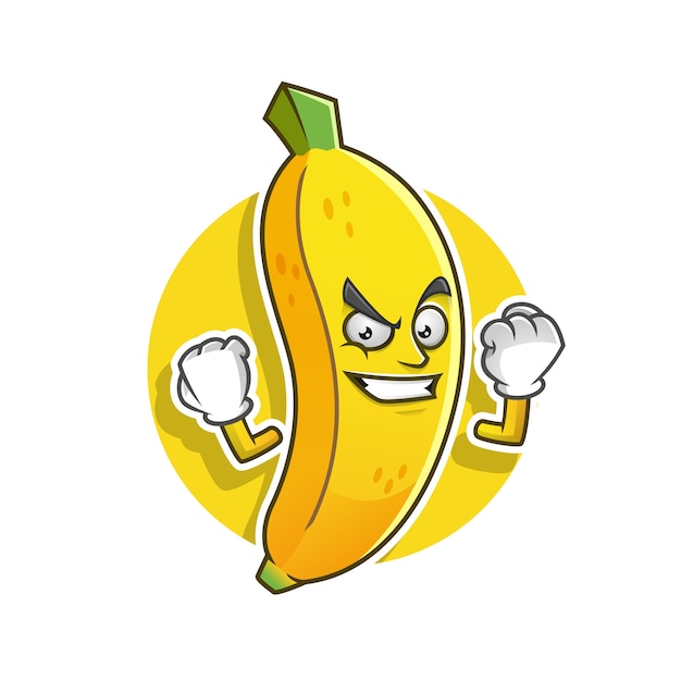 Strong banana mascot