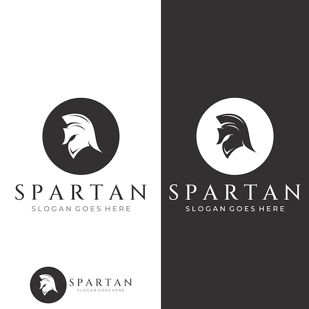 Strong and brave spartan or spartan war warrior helmet logoDesigned with template vector illustration editing