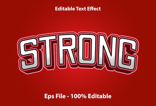 Strong editable text effect with red color