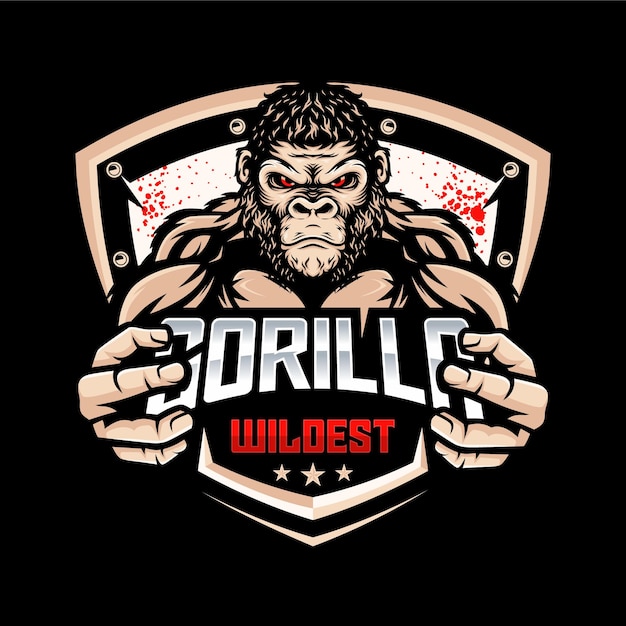 Strong gorilla illustration