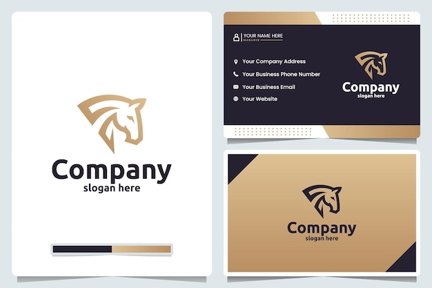 Strong horse stallion logo design and business card