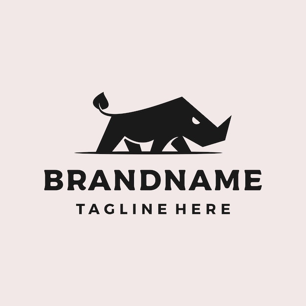 Strong Rhino Logo design vector illustration