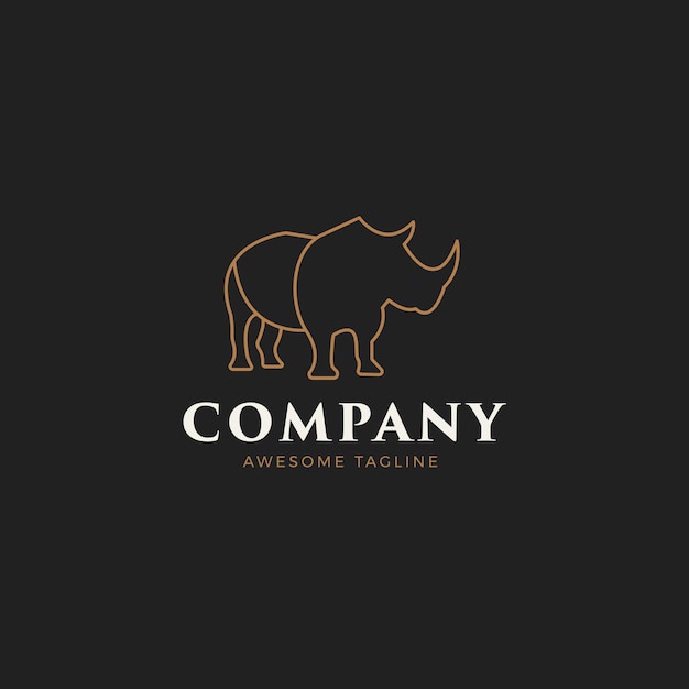 Strong Rhino Monoline Logo Template