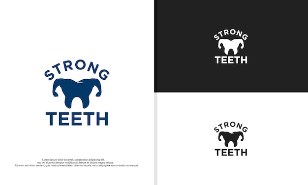 Strong teeth logo design illustration