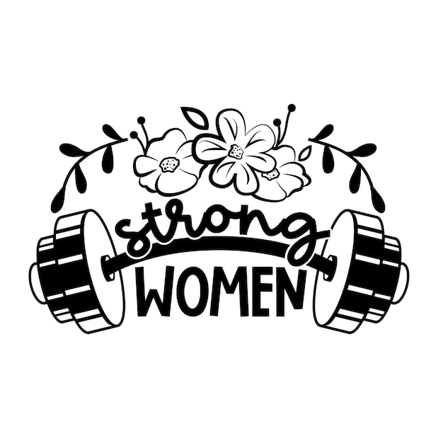 Strong woman Hand drawn typography poster or cards Conceptual handwritten phrase