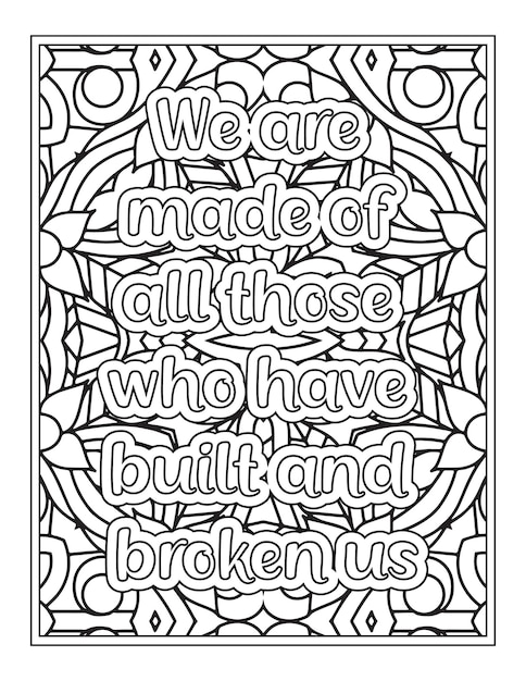 Strong Women Quotes Coloring Book Page for Adult